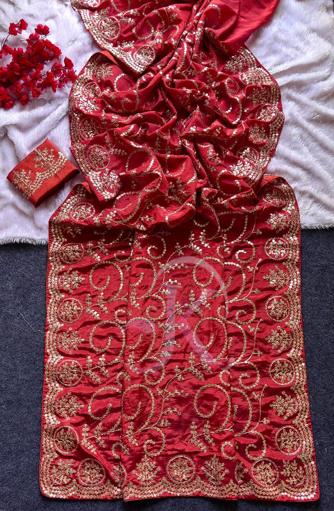 Jk 301 Pure Ho Silk With Gotta Foil Work Saree 